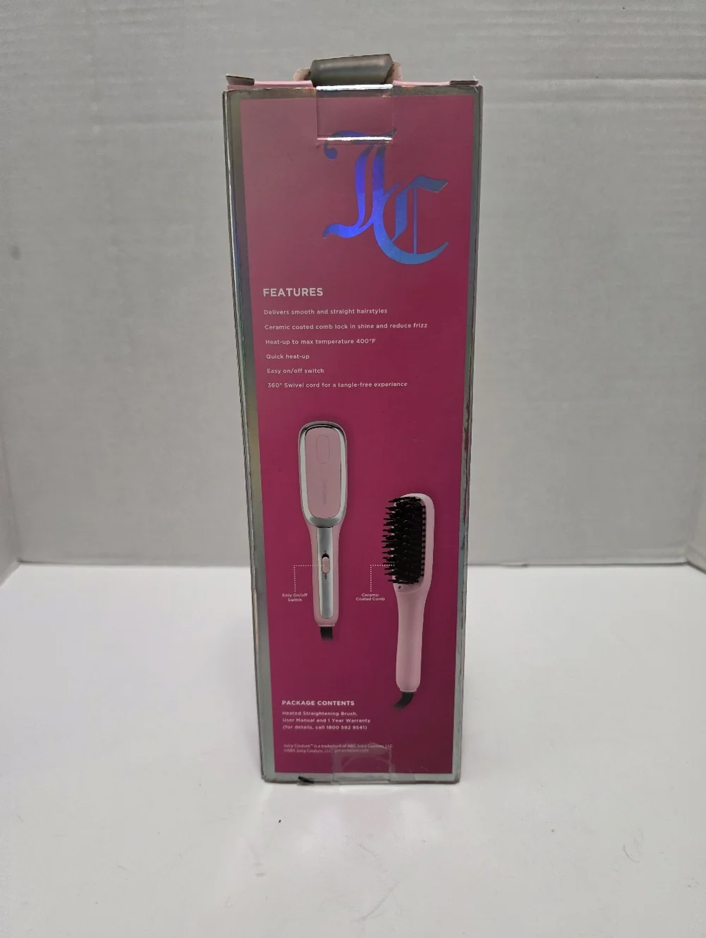 Juicy Couture Ceramic-Coated Heated Straightening‎ Brush NIB
